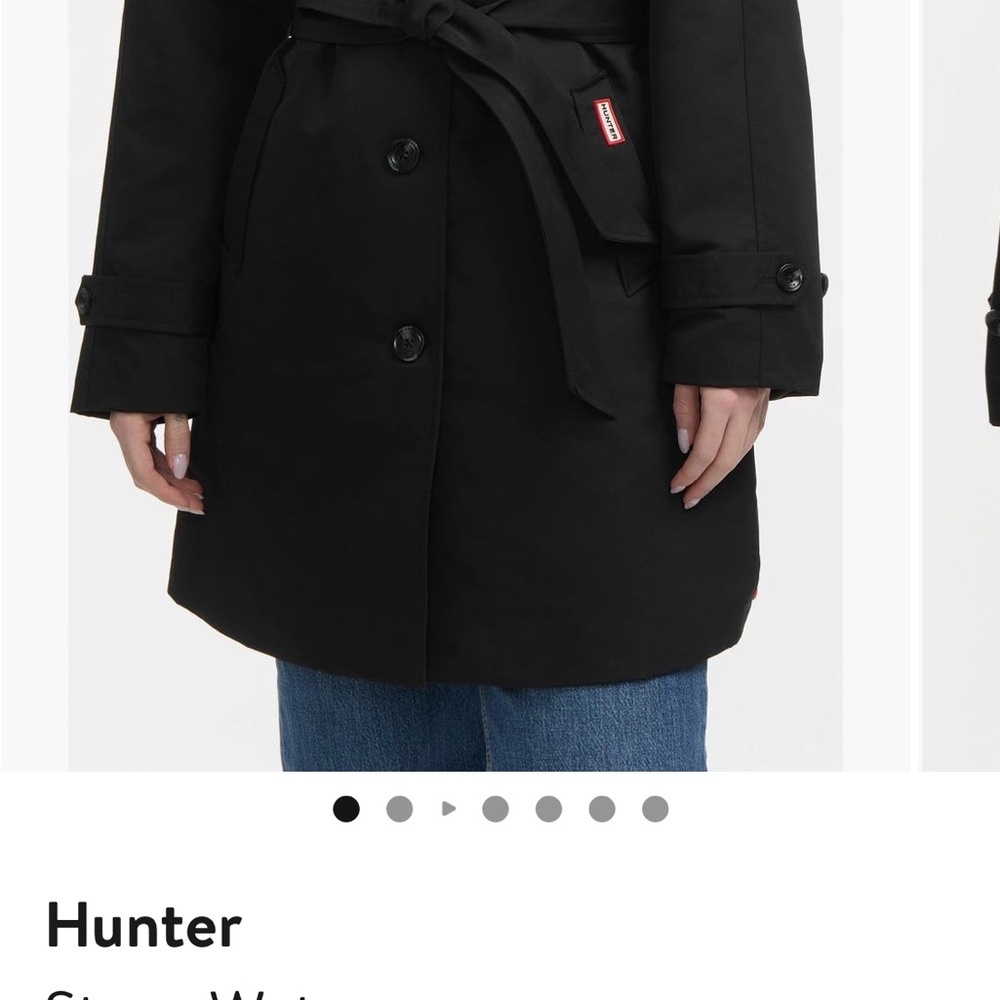 Hunter, navy, Belted Coat tag shows XS fits more like a medium NWT! - Picture 4 of 15
